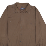 CHAPS Mens Brown Shirt XL Cotton Blend Casual Long Sleeve Button Closure