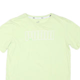 PUMA Mens Light Green Graphic T-Shirt S Short Sleeve Crew Neck Cotton Blend