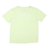 PUMA Mens Light Green Graphic T-Shirt S Short Sleeve Crew Neck Cotton Blend