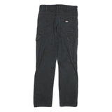DICKIES Mens Cotton Blend Black Regular Straight Trousers W28 L29 Workwear Zip