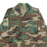 MFH Mens Green & Brown Camouflage Cotton Blend Button Jacket S Ripstop Outdoor