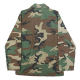 MFH Mens Green & Brown Camouflage Cotton Blend Button Jacket S Ripstop Outdoor