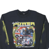 Mens Black Power Weekend Cotton Blend Crew Neck Sweatshirt M Pulling Event