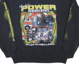 Mens Black Power Weekend Cotton Blend Crew Neck Sweatshirt M Pulling Event