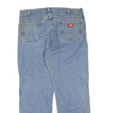 DICKIES Mens Regular Fit Blue Denim Jeans W38 L30 Classic Cotton Blend Zip