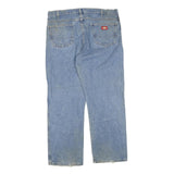 DICKIES Mens Regular Fit Blue Denim Jeans W38 L30 Classic Cotton Blend Zip
