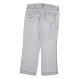 CARHARTT Mens Cotton Blend Grey Regular Fit Straight Leg Trousers W34 L29 Casual