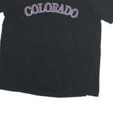 MAJESTIC Womens Black Colorado Graphic T-Shirt L Short Sleeve Crew Neck Baseball