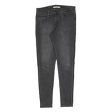 LEVI'S 710 Womens Slim Black Denim Raw Cotton Blend Jeans W28 L30 Skinny Fit