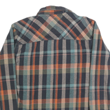 DICKIES Mens Blue & Orange Check Shirt L Workwear Durable Heavy Cotton