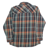 DICKIES Mens Blue & Orange Check Shirt L Workwear Durable Heavy Cotton