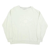 TOMMY HILFIGER Womens White Cotton Blend Crew Neck S Casual Pullover Sweatshirt