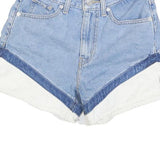 LEVI'S Womens Denim Blue & White Colourblock Casual Shorts XS W25 High Waist