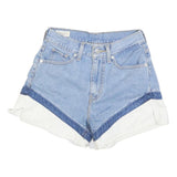 LEVI'S Womens Denim Blue & White Colourblock Casual Shorts XS W25 High Waist