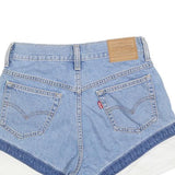 LEVI'S Womens Denim Blue & White Colourblock Casual Shorts XS W25 High Waist