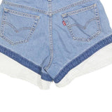 LEVI'S Womens Denim Blue & White Colourblock Casual Shorts XS W25 High Waist