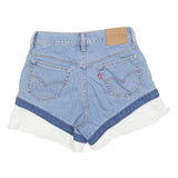 LEVI'S Womens Denim Blue & White Colourblock Casual Shorts XS W25 High Waist