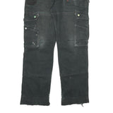 CARHARTT Mens Black Regular Fit Cargo Trousers W30 L30 Workwear Durable Cotton