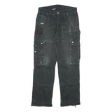 CARHARTT Mens Black Regular Fit Cargo Trousers W30 L30 Workwear Durable Cotton