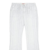 SUKO Womens Jeans White Regular Flared Denim W28 L30 Striped Cotton Blend Zip