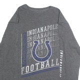 MAJESTIC Mens Grey Indianapolis Colts Football Long Sleeve Crew Neck T-Shirt M