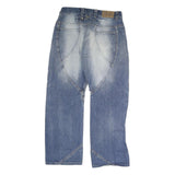 HACIENDA Mens Regular Fit Blue Denim Jeans W32 L29 Unique Stitching Zip Closure
