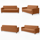 Anyseat 3-Seater Sofa Cover – Plain Caramel Style Slipcover for Living Room Chair Protection