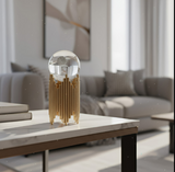 ANYHOUZ Luxury Gold Crystal Ball Tabletop Decor – Modern Metal Art Ornament for Living Room Display & Home Crafts