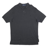 POLO RALPH LAUREN Mens Black Cotton Blend Short Sleeve Plain XL Polo Shirt