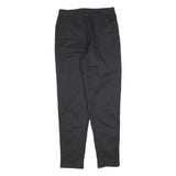 Womens Regular Fit Black Cotton Blend Zip Trousers W30 L32 Classic Straight Leg