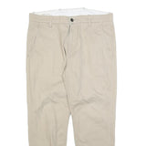 LEVI'S Mens Cotton Blend Beige Slim Tapered Trousers W34 L26 Elasticated Hem