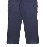 CARHARTT Mens Relaxed Navy Cargo Trousers W34 L30 Cotton Blend Zip Pocketed