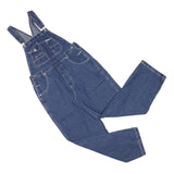 REVOLT Womens Blue Cotton Blend Denim Dungarees Loose L W34 L31 Embroidered