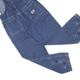 REVOLT Womens Blue Cotton Blend Denim Dungarees Loose L W34 L31 Embroidered