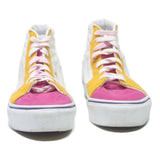 VANS Sk8-Hi Womens High Top Trainers White Yellow Pink Cotton Blend UK 5.5