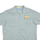 CINTAS Mens Blue Work Shirt XL Cotton Blend Short Sleeve Button Front