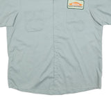 CINTAS Mens Blue Work Shirt XL Cotton Blend Short Sleeve Button Front