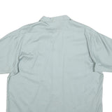 CINTAS Mens Blue Work Shirt XL Cotton Blend Short Sleeve Button Front