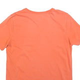 ADIDAS Boys Orange Logo Graphic T-Shirt 13-14Y Short Sleeve Crew Neck Casual