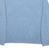 NAUTICA Mens Blue Cotton Blend Plain V-Neck Basic Knit L Jumper Light Comfort