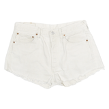 LEVI'S Womens White Denim Cut-Off Shorts L W30 Casual Cotton Summer