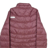 PUMA Womens Maroon Quilted Jacket L Woven Classic Fit Zip Closure Lightweight