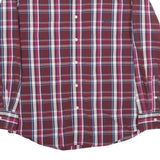 CHAPS Mens Red & Blue Check Shirt M Classic Long Sleeve Button-Down Cotton