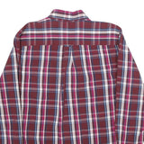 CHAPS Mens Red & Blue Check Shirt M Classic Long Sleeve Button-Down Cotton