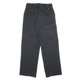 DICKIES Womens Cotton Blend Black Loose Fit Straight Trousers W26 L30 Casual
