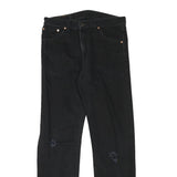 LEVI'S Mens Black Regular Fit Straight Denim Jeans W32 L32 Classic Cotton Blend