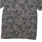 DECATHALON Mens Grey Camouflage T-Shirt S Short Sleeve Crew Neck Cotton Casual