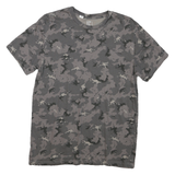 DECATHALON Mens Grey Camouflage T-Shirt S Short Sleeve Crew Neck Cotton Casual