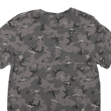 DECATHALON Mens Grey Camouflage T-Shirt S Short Sleeve Crew Neck Cotton Casual