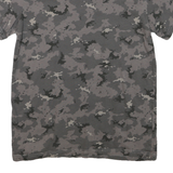 DECATHALON Mens Grey Camouflage T-Shirt S Short Sleeve Crew Neck Cotton Casual